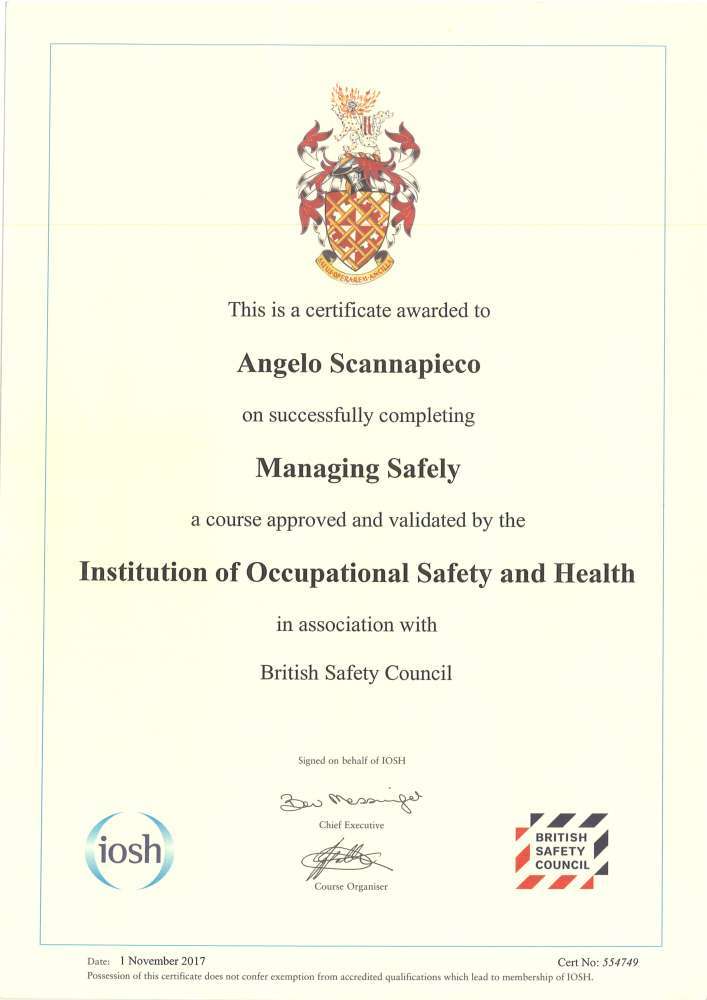 IOSH certificate 2018 jpeg Aspect Construction